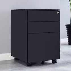 Features: 【Modern & Practical】Featuring simple modern appearance, this 3 drawer metal file cabinet with lock fits...