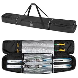 LARGE CAPACITY: This padded snowboard bag can hold 1 snowboard up to 165cm or 1 pair of skis up to 175cm and 1 pair of...