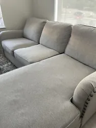 Right handed 3-4 seat Sectional Gray Sofa couch.