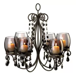This one of a kind chandelier is the perfect accent for any living room, dining room, or patio. Complete with the...