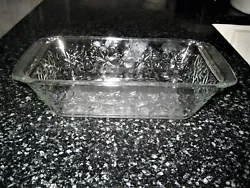~ Princess House Fantasia loaf pan with a beautiful floral motif and frosted base. ~ It is 9