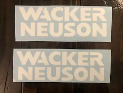 Wacker Neuson 9” Decal Stickers White (Set Of 2)Excavator Backhoe Construction. Condition is 