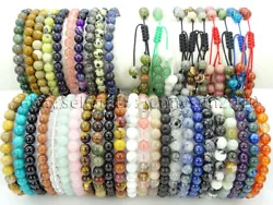Snowflake. Bead Size: 6mm. Carefully crafted Handmade Bracelet features colorful variety of attractive Gemstones Beads....