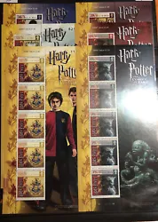Lot de timbres Harry Potter 6 blocs.