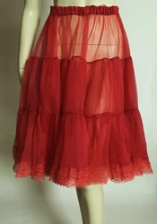 This crinoline gives just a little bit of lift and fullness. Fabric is soft nylon chiffon. Two layers edged in lace. I...