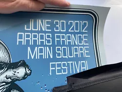 Pearl Jam Poster Arras France June 30 2012 Silkscreen. Stored in tube sharp corners
