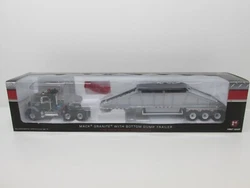 1:50 First Gear #50-3219 Black Mack Granite W/Bottom Dump Trailer Open Box. Truck has been removed from box but has not...