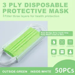 Disposable Sanitary Face Mask. Nose Bridge Strip Inside Help Keep Mask Close to Skin. This is a single use product, do...