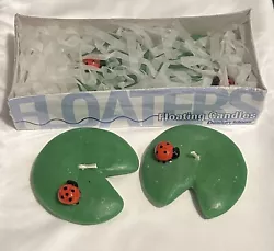 Floating Candles ❤️🐞💚Lady Bug On Lily Pad Two Pack. New in package. Fun summer candle...