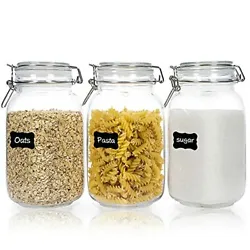 Prefect size to be used as storage jars for pantry and kitchen storage,Ideal for storing pasta,flour,sugar,...