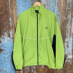 Vintage Asics Windbreaker Jacket Full Zipper Blue Green Vented 90s Large. It is in used condition with light signs of...