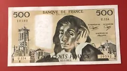 Billet 500 Francs Pascal (24) 07/01/1982 H --Alph U.154 dans LETAT