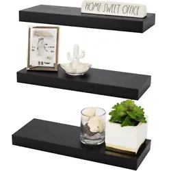 3 Pc- Sorbus Floating Shelves,  Hanging Wall Shelf Décor-  Black  Brand New. Open Box.   1.5