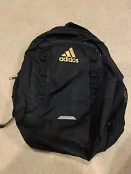 Black/Gold Adidas Backpack. Condition is Pre-owned. Shipped with USPS Priority Mail.