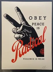 Shepard Fairey. Signed & Numbered by Shepard Fairey. Radical Peace Cream. Limited to 375.