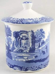 Spode Blue Italian Storage Jar Blue.