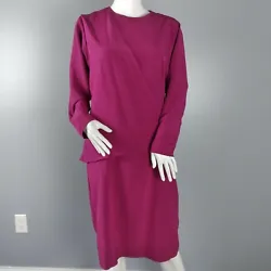 Charlee Allison purple midi length shift dress has wrap front with side tie - unlined with single button closure....