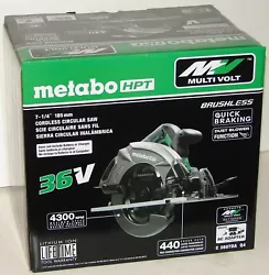The MultiVolt cordless circular saw accepts a 36V battery OR plugs into an outlet with the AC Adapter. BASE: Heavy duty...