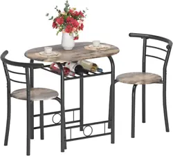 Jummico Small Kitchen Breakfast Table Set. 3 Pieces Dining Set for 2. 【Space-saving Design】3 Pieces two Chairs and...