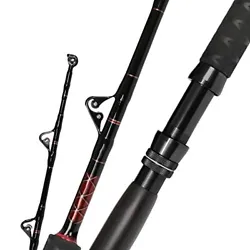 Unique Design:The saltwater fishing rod is made of black baking varnish and decorated with red and silver,more in line...