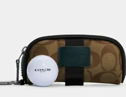 Brand New Coach GOLF KIT IN COLORBLOCK Golf Ball Tee Bag. Golf Kit in Colorblock Signature Canvas -  Gunmetal / Khaki/...