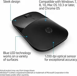 HP Wireless USB Mouse Z3700 (Black/Black), Black (X7Q44AA#ABL). HP Wireless Mouse Z3700 CONDITION & WARRANTY. Note : In...
