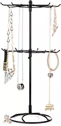 1 x Double-Layer Rotating Jewelry Rack. - Ideal for display jewelries such as necklace, bracelet,etc. - Rotation of the...