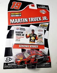 2019 MARTIN TRUEX JR RACED VERSION SONOMA WIN #19 BASS PRO NASCAR AUTHENTIC 1:64.