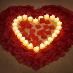 Adequate Quantity: You will get 1000 pieces beautiful artificial fake rose petals and 24 pieces LED heart shape...