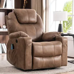 ✔️360° Swivel Rocker Recliner Chair - The recliner designed with reclining, rocking, massage, heated and swiveling...