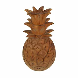 As a visual symbol of hospitality, placing this mahogany-stained tropical pineapple decoration in a prominent location...
