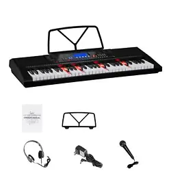 Polyphony (max): 8-note. 61 Keys Electronic Lighting Keyboard. Suitable for keyboard piano players both Adults and...