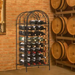Love wine but dont have the space for a full wine cellar?. Let this HOMCOM large capacity ornate wine bottle organizer...