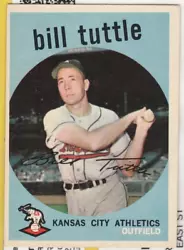 1959 Topps Kansas City Athletics Baseball Card #459 Bill Tuttle Farmington ILLINOIS