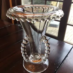 Vintage IMPERIAL CANDLEWICK Vase 7.25” Clear.