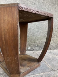 Grand Guéridon Art Déco Octogonal Placage à restaurer au plateau inférieur, tel que sorti du grenierH:65 cm -...