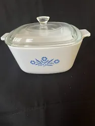 Corning Ware Blue CORNFLOWER P-1 3/4-B Casserole 1 3/4 QT w/ Pyrex lid-Vintage. Beautiful vintage casserole dish!! Add...