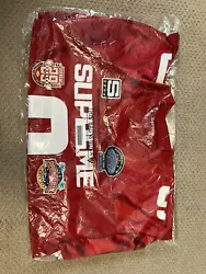 Supreme Championship Football Jersey Red Size L. Condition is New with tags. Shipped with USPS Priority Mail.