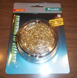 ProsKit Soldering Iron Tip Cleaner w/ Brass Wire Sponge & Steel Case New.