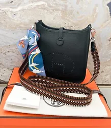 Beautiful authentic Evelyne 16 Amazone TPM taurillon Clemence leather crossbody bag. Featuring a Limited Edition Cavale...