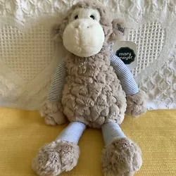 Mary Meyer Putty Stuffed Animal Soft Toy, 14” Blue & White Pinstripes Monkey. This adorable primate is brand new with...
