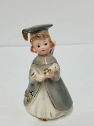 Vintage Porcelain Graduation Angel  Girl Wearing Cap and Gown w/ Diploma 4