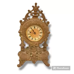 Up for sale from a collectors estate I have this Vintage Brass Ornate Victorian Mantle Clock ArtNoveau Gorgeous Works...
