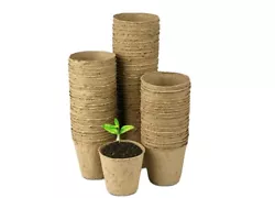 3 Round Plant Starter Peat Pots for Seedings Organic Biodegradable Pot,80pack. Condition is New. Shipped with USPS...