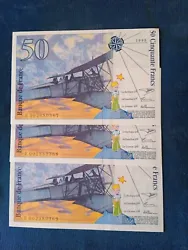 suite de trois billets de 50 francs type 1992. en neuf
