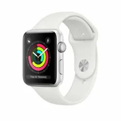 Apple Watch Series 3 38 mm Silver Aluminum Case White Sport Band Smartwatch -....