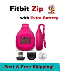 Introducing Fitbit zip™ video Color: Magenta Pink. Wireless sync dongle. 5 pcs: with all accessories. Item Condition.