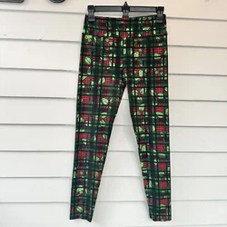 Lularoe Holiday Christmas Plaid Holly Leggings OS One Size Stretch Casual. Great condition! Lularoe holiday plaid...
