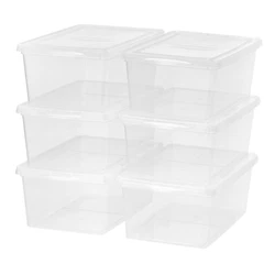 This classic 17 QT (4.25-gallon) plastic storage box fits under most beds or a stackable for easy access. Stack these...