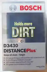 Bosch DistancePlus D3430 Oil Filter - Made in USA.